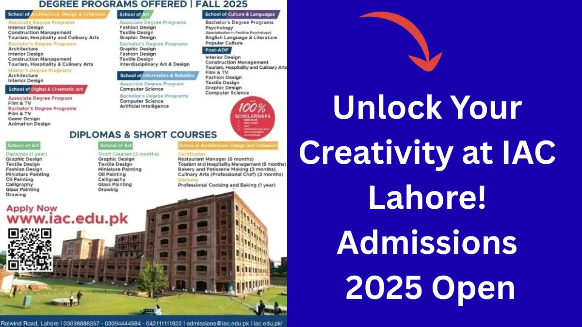 Institute for Art and Culture (IAC) Lahore – Admissions 2025