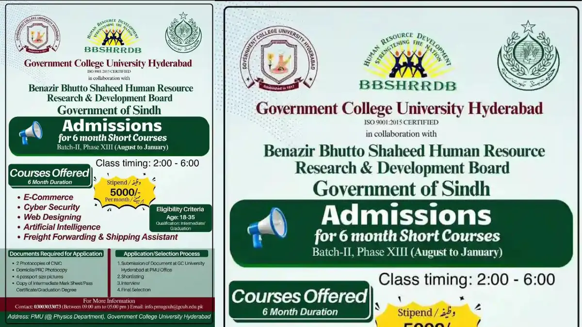 Admissions Open for 6-Month Free Short Courses