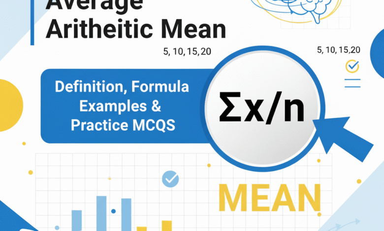 Average Arithmetic Mean: Definition, Formula, Examples & Practice MCQs