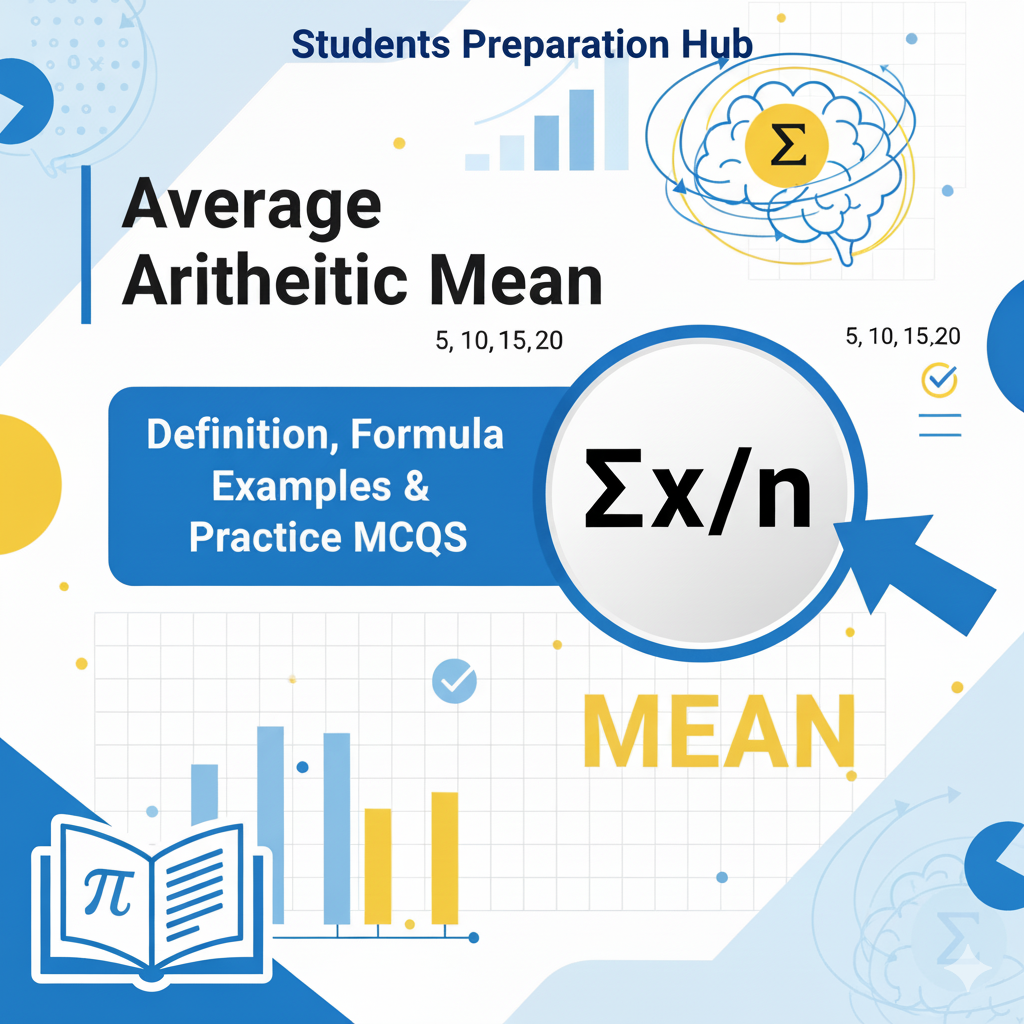 Average Arithmetic Mean: Definition, Formula, Examples & Practice MCQs